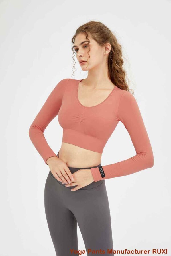 V Neck Yoga Pakaian Aktif Selesa Bergaya Atas Ruxi my873