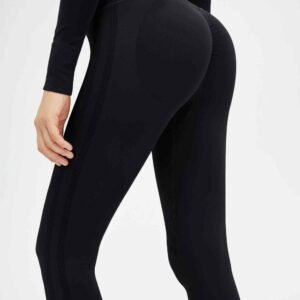 Seluar Yoga Bergaris Pakaian Aktif Hangat Ultra Lembut