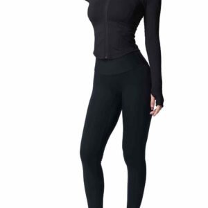 Legging Gym Pinggang Tinggi Hitam untuk Wanita Ruxi my658